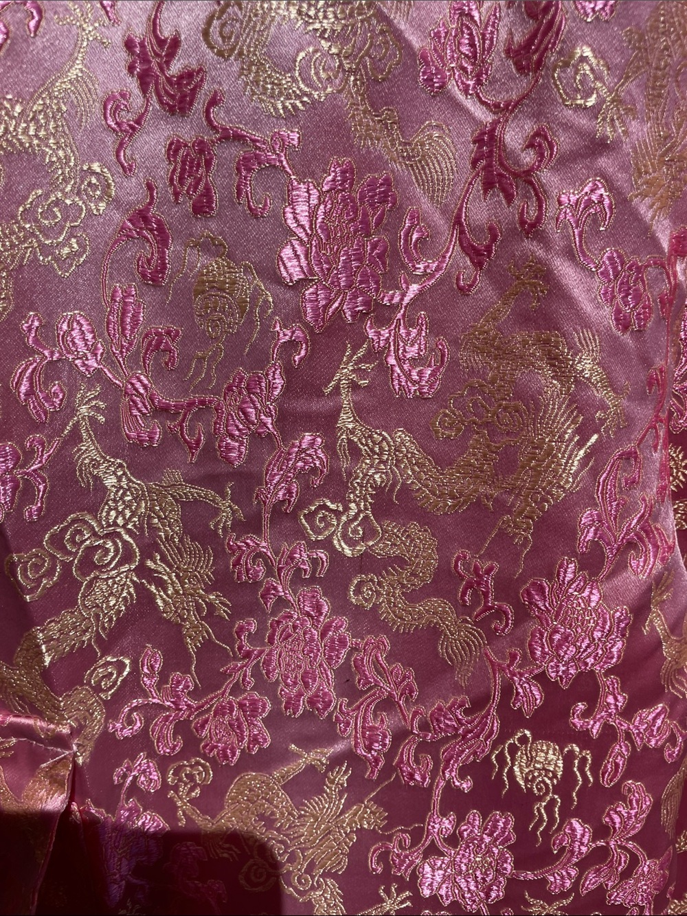 Missguided Pink & Gold Dragon Brocade Cargo Jogger Pants – US 2 - Picture 3 of 11